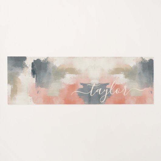 Modern Palet Kleuren Abstract Monogram Yogamat (Achterkant (horizontaal))