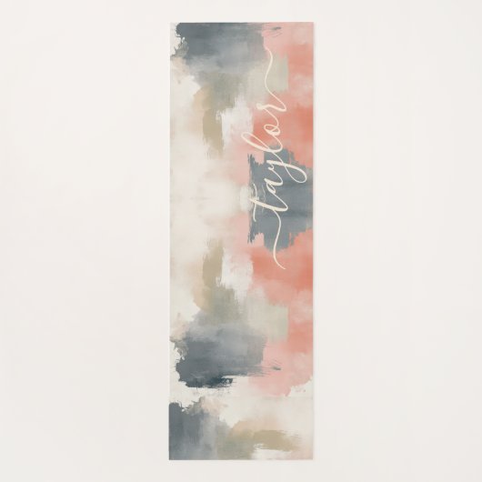 Modern Palet Kleuren Abstract Monogram Yogamat (Achterkant)