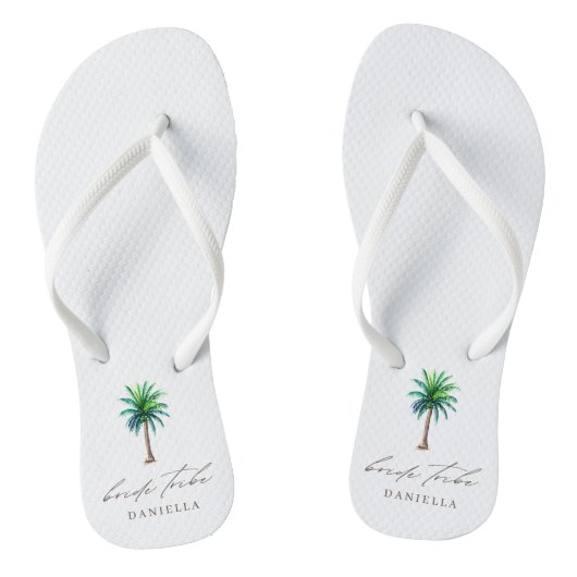 Modern Palm Bachelorette Teenslippers (Voetbed)