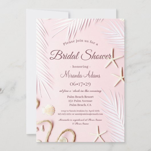 Modern Palm Beach Zeester Vrijgezellenfeest Kaart (Voorkant)