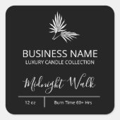 Modern Palm Black Candle Labels (Voorkant)