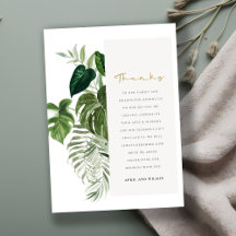 Modern Palm Green Leafy Tropical Foliage Wedding