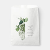 Modern Palm Green Leafy Tropical Foliage Wedding Bedankzakje (Voorkant)