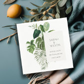 Modern Palm Green Leafy Tropical Foliage Wedding Servet