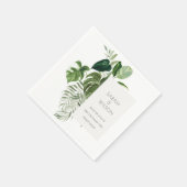 Modern Palm Green Leafy Tropical Foliage Wedding Servet (Hoek)