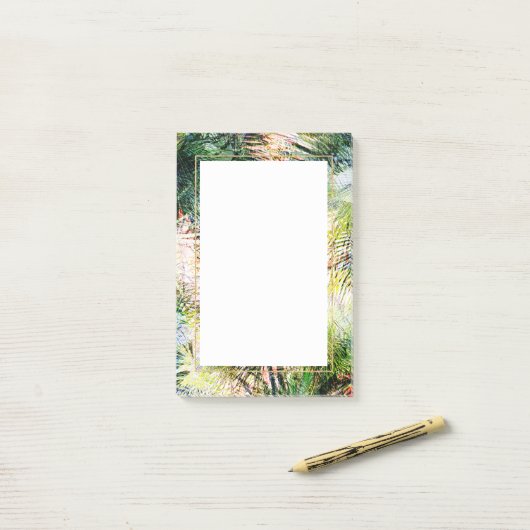Modern palm laat tropisch abstract design post-it® notes (Op bureau)