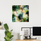 Modern palm laat tropisch abstract design poster (Thuiskantoor)