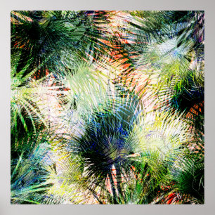 Modern palm laat tropisch abstract design poster