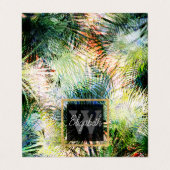 Modern palm laat tropisch abstract design visitekaartje (Buitenkant ongevouwen)