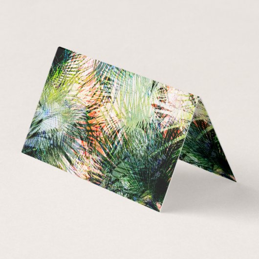 Modern palm laat tropisch abstract design visitekaartje (Achterkant)