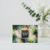 Modern palm laat tropisch abstract design visitekaartje (Staand voorkant)
