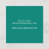 MODERN PALM LEAF LOGO botanische levensvormen groe Vierkante Visitekaartje (Achterkant)