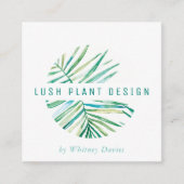 MODERN PALM LEAF LOGO botanische levensvormen groe Vierkante Visitekaartje (Voorkant)