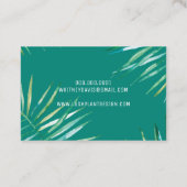 MODERN PALM LEAF LOGO botanische levensvormen groe Visitekaartje (Achterkant)