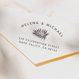 Modern Palm Leaf Return Address Wedding Rubberstempel