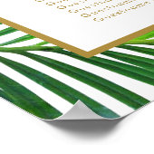 Modern Palm Leaves Beach Wedding Seding Chart Poster (Hoek)