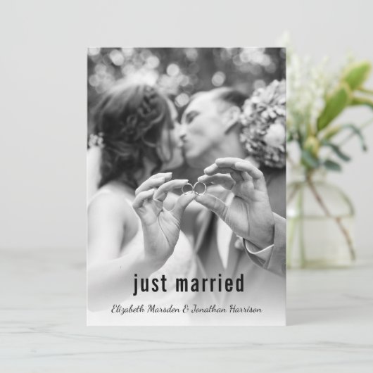 Modern Palm Leaves Gewoon gehuwd koninklijk feest Kaart (Staand voorkant)