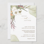 Modern Palm Leaves Olive Bohemian Wedding Kaart (Voorkant)