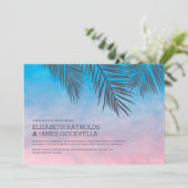 Modern Palm Tree Wedding Invitations Kaart (Staand voorkant)