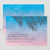 Modern Palm Tree Wedding Invitations Kaart (Voorkant / Achterkant)