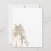 Modern Palm Trees Coastal Waterverf Wedding Kaart (Achterkant)