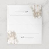 Modern Palm Trees Waterverf Wedding Place Card Plaatskaartje (Buitenkant ongevouwen)
