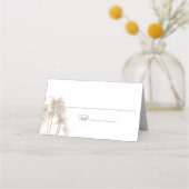 Modern Palm Trees Waterverf Wedding Place Card Plaatskaartje (Achterkant)