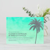 Modern Palm Trees Wedding Invitations Kaart (Staand voorkant)