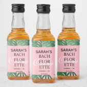 Modern Palm Tropical Pink Bachelorette Crewand Likeurfles Etiket (Flessen)