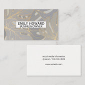 Modern palmblad patroon visitekaartje (Voorkant / Achterkant)