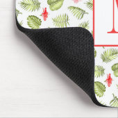 Modern palmbladeren monogram muismat (Hoek)
