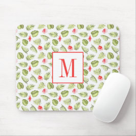 Modern palmbladeren monogram muismat