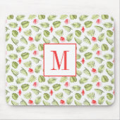 Modern palmbladeren monogram muismat (Voorkant)