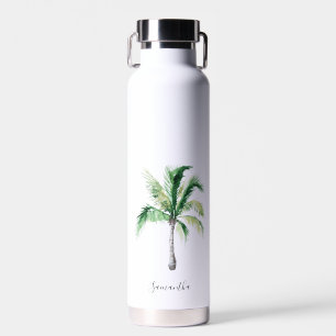 Modern palmboommonogram op maat waterfles