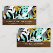 Modern palmboompatroon | Houtkorrels Visitekaartje (Voorkant / Achterkant)