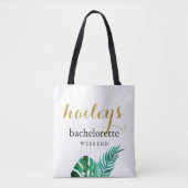 Modern Palms Bachelorette Weekend met naam Tote Bag (Voorkant)