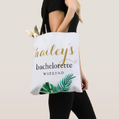 Modern Palms Bachelorette Weekend met naam Tote Bag (Dichtbij)