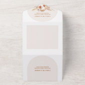 Modern Pampas Grass Bohemian Terracotta All In One Uitnodiging (Buitenkant)