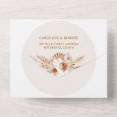 Modern Pampas Grass Bohemian Terracotta All In One Uitnodiging (Achterkant)