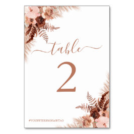 Modern Pampas Grass Bohemian Terracotta Wedding Kaart