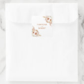 Modern Pampas Grass Boheo Terracotta Wedding Vierkante Sticker (Tas)