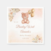 Modern Pampas Grass Boho Teddy Bear Baby shower