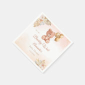 Modern Pampas Grass Boho Teddy Bear Baby shower Servet (Hoek)