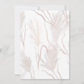 Modern Pampas Grass Floral Script Save The Date (Achterkant)
