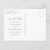 Modern Pampas Grass Floral Tropical Dusty Roos Aankondigingskaart (Achterkant)