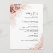 Modern Pampas grass Terracotta Floral Wedding Informatiekaartje (Voorkant)