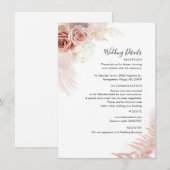 Modern Pampas grass Terracotta Floral Wedding Informatiekaartje (Voorkant / Achterkant)