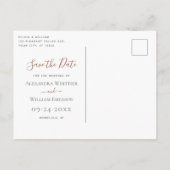 Modern Pampas Grass Terracotta Save the Date Aankondigingskaart (Achterkant)