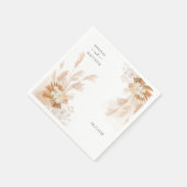 Modern Pampas Grass Terracotta Wedding Reception Servet (Hoek)