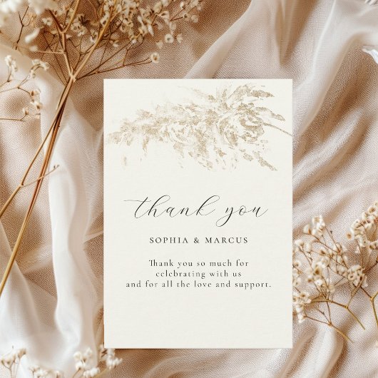 Modern Pampas Grass Wedding Bedankkaart